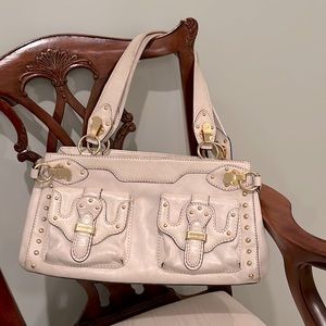 Authentic Vintage Michael Kors Bag, White With Gold Studs
